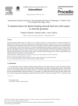 Evaluation Factor for District Heating Network Heat