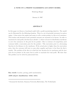 A NOTE ON A PROFIT MAXIMIZING LOCATION