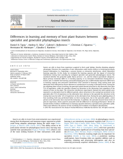 Differences in learning and memory of host plant features between