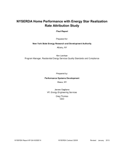 NYSERDA Home Performance with Energy Star Realization Rate