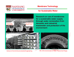 Membrane Technology for Sustainable Water Research on use of