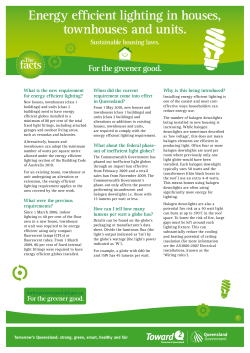 Energy efficient lighting in houses, townhouses and units