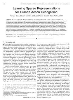 Learning Sparse Representations for Human Action Recognition