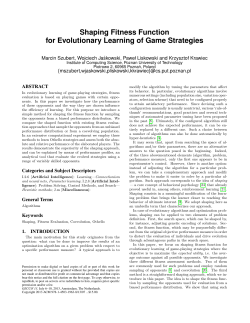 Shaping Fitness Function for Evolutionary Learning of Game