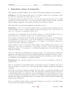 1 Equivalence classes of symmetries