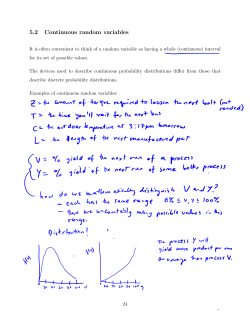 5.2 Continuous random variables
