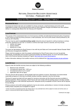 Natural Disaster Recovery Assistance Victoria &ndash; February 2014