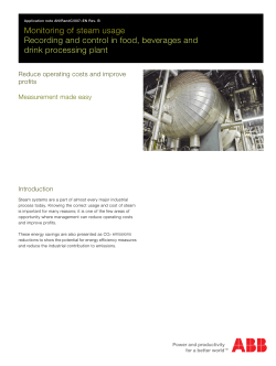 Recording and control in food, beverages and drink processing plant