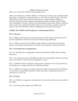 1 Final 12/17/14 IFMA TG Mobile Cooking Add a new