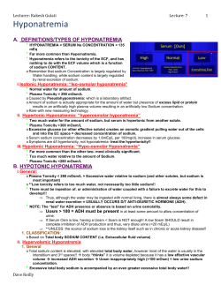 Definitions/Types of Hyponatremia