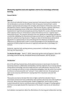 Measuring cognitive load and cognition: metrics for