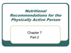 Nutritional Recommendations for the Physically Active Person