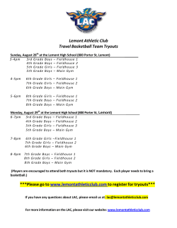 Lemont Athletic Club Travel Basketball Team Tryouts ***Please go
