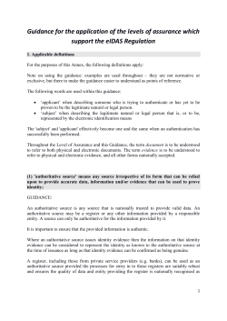 eIDAS LOA Guidance - European Commission