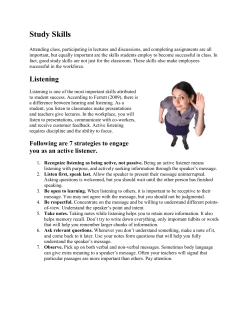 Study Skills - Robeson Community College