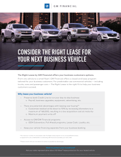 CONSIDER THE RIGHT LEASE FOR YOUR NEXT BUSINESS