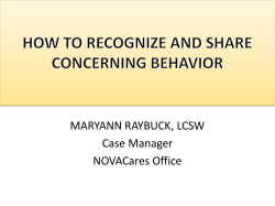 how to recognize and report behavior that concerns you