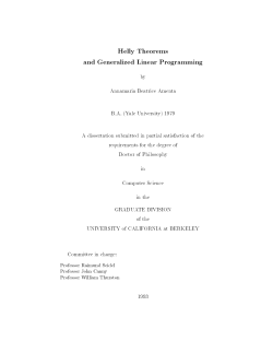 Helly Theorems and Generalized Linear Programming