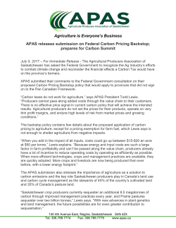 prepares for Carbon Summit - Agricultural Producers Association of