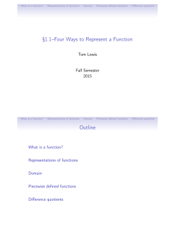 &sect;1.1&ndash;Four Ways to Represent a Function