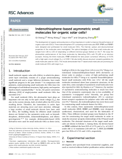 Indenothiophene-based asymmetric small molecules for organic