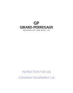 instruction for use constant escapement lm - Girard