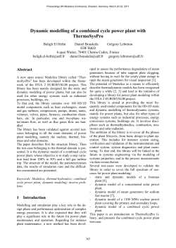 Dynamic modelling of a combined cycle power plant with