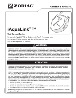 iAquaLink&trade; 2.0