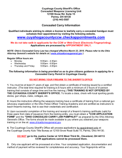 Concealed Carry Information - Cuyahoga County Sheriff`s Department