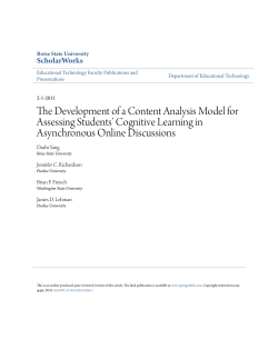 The Development of a Content Analysis Model for Assessing