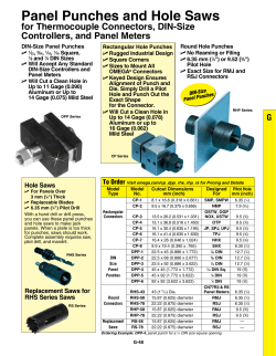 Panel Punches and Hole Saws