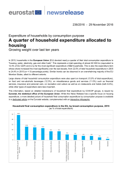 A quarter of household expenditure allocated to housing