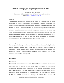 Annual tax compliance costs for small businesses: a survey of tax