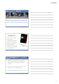 Hazards Associated with Animal Feed Background