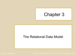 Chapter 3 of Database Design, Application
