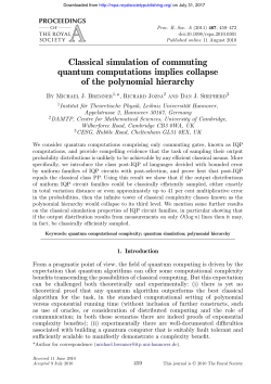 Classical simulation of commuting quantum computations implies