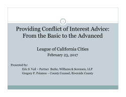 Providing Conflict of Interest Advice