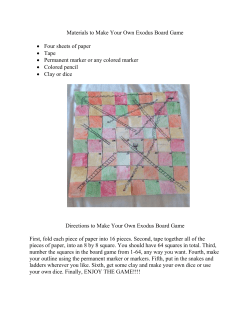 Materials to Make Your Own Exodus Board Game