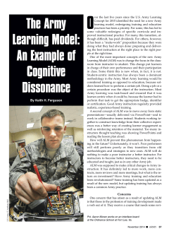 The Army Learning Model: An Example of Cognitive Dissonance