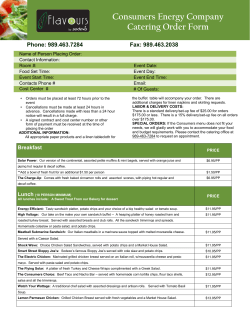 Consumers Energy Catering Guide