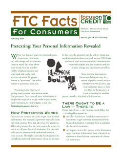 Pretexting: :our Personal Information Revealed