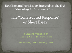 Reading Comprehension and Writing Skills