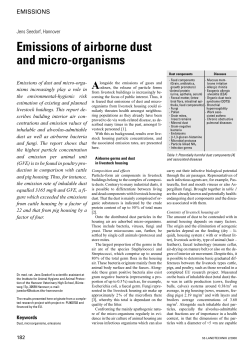 Emissions of airborne dust and micro