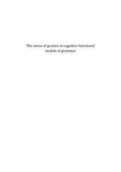 The status of gesture in cognitive