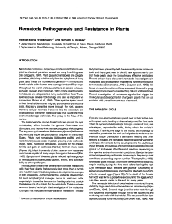 Nematode Pathogenesis and Resistance in Plants