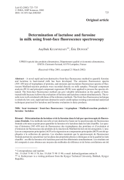 Determination of lactulose and furosine in milk using front