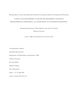 Latent Class Regression Models for Studying Cognitive