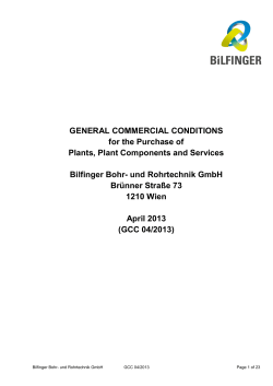 GENERAL COMMERCIAL CONDITIONS for the Purchase of Plants