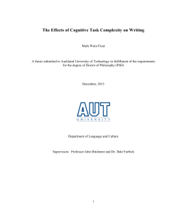 The Effects of Cognitive Task Complexity on Writing