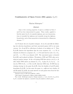Combinatorics of Open Covers (III): games, Cp(X) Marion Scheepers 1